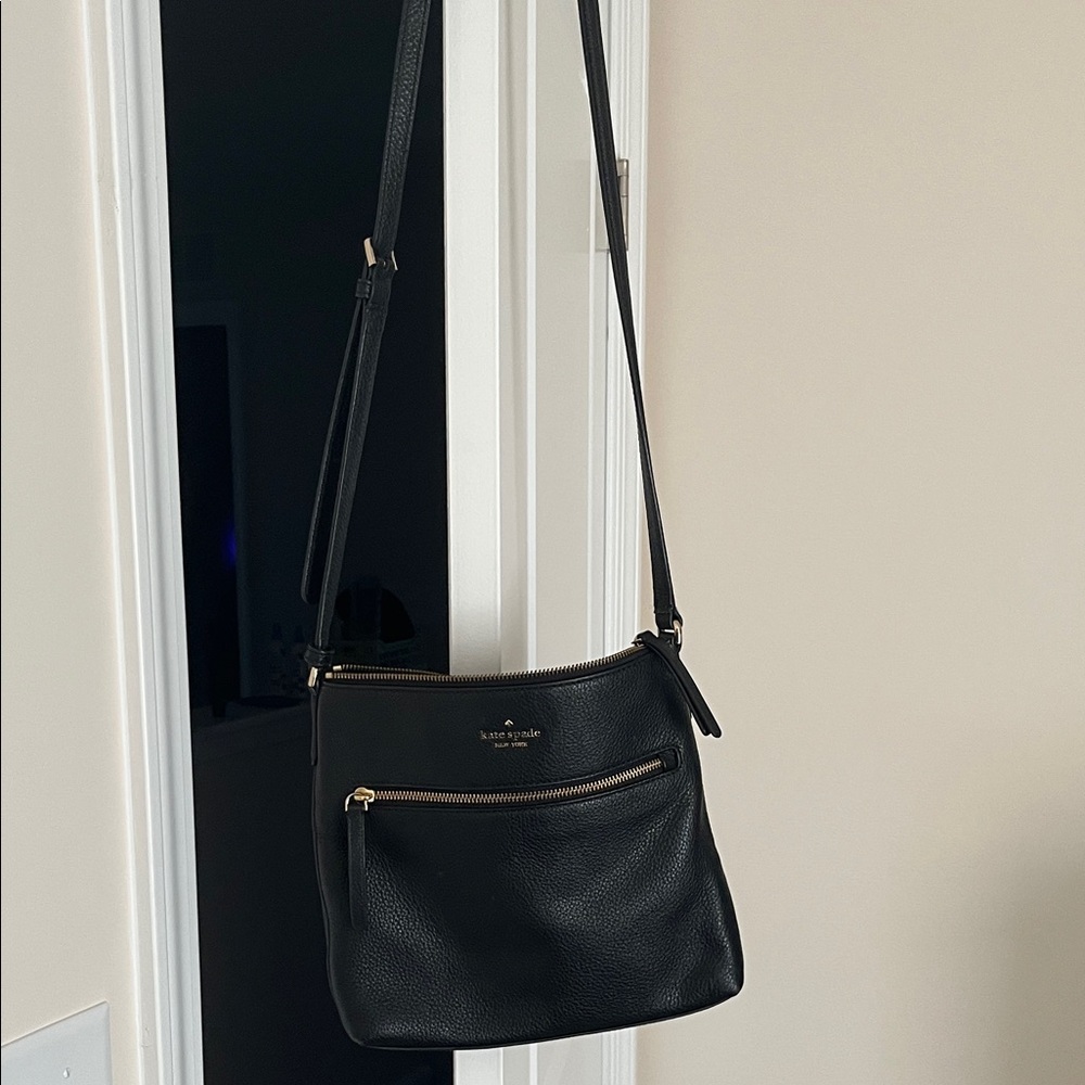 Kate Spade Black Crossbody Bag with Gold Accents
